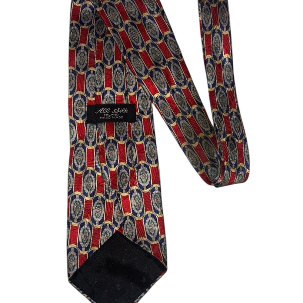 Milano Red and Gold Geometric Tie
